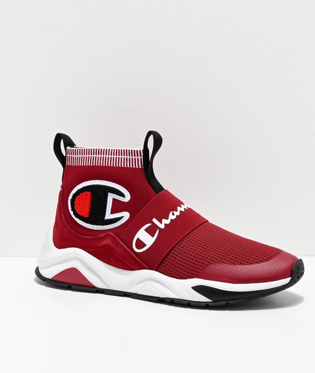 Red and black champion shoes hotsell