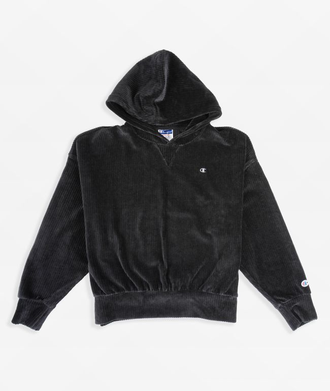 Champion Relaxed Corduroy Black Hoodie