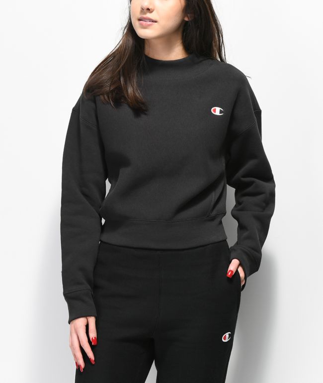 champion mock neck cropped sweatshirt