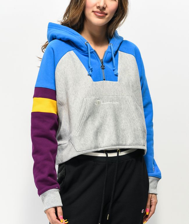 Champion purple colorblock hoodie outlet