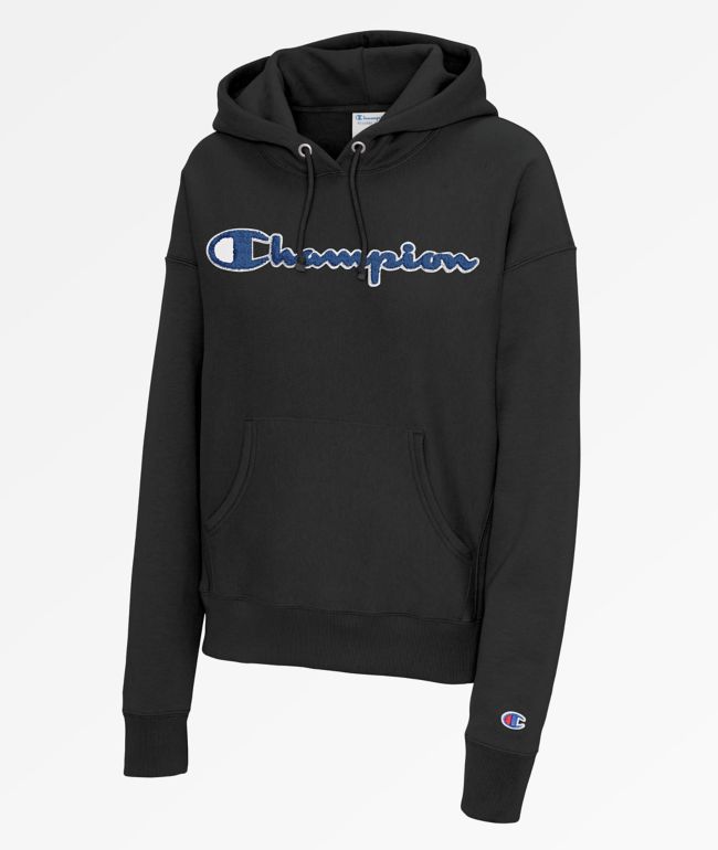champion reverse weave chenille script pullover hoodie