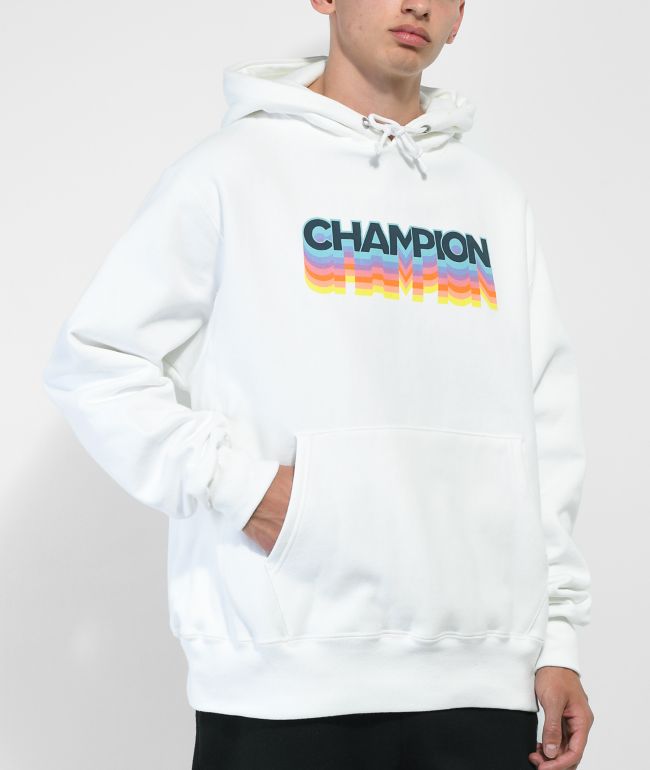 Champion Reverse Weave Multi Logo Teal Hoodie