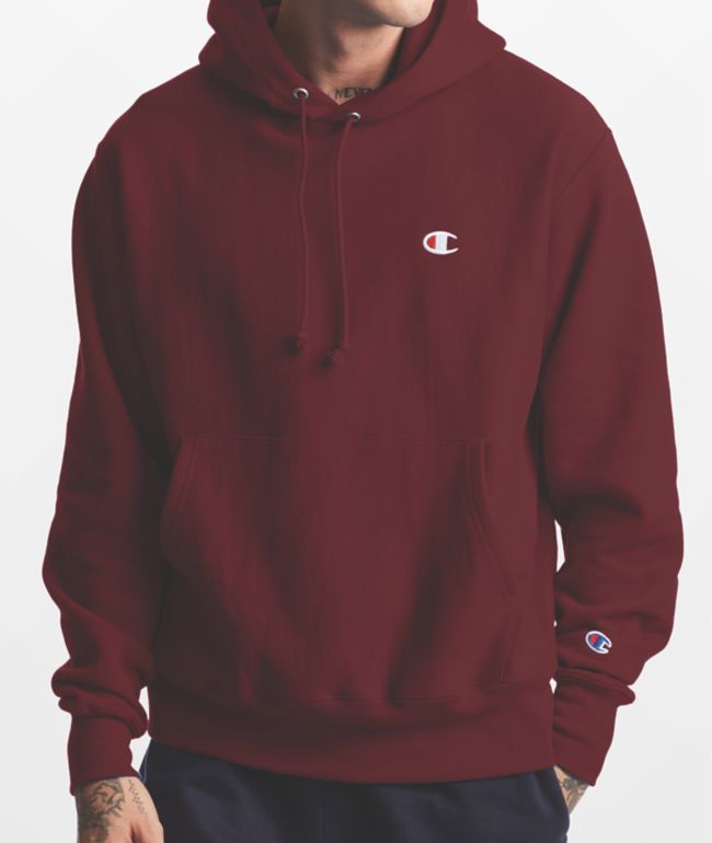 red champion reverse weave hoodie