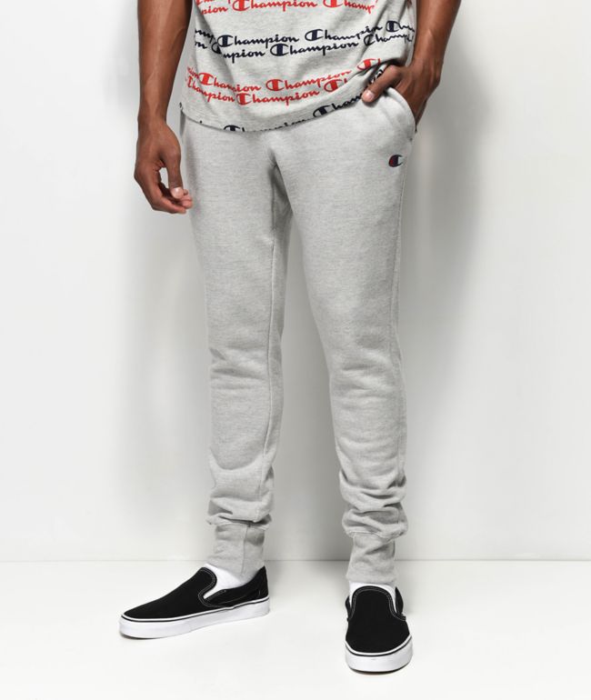Champion Reverse Weave Small Logo Oxford Grey Sweatpants