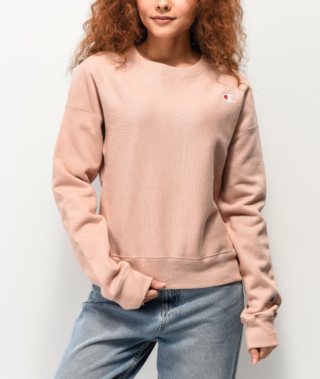 Tinted tan champion top sweatshirt