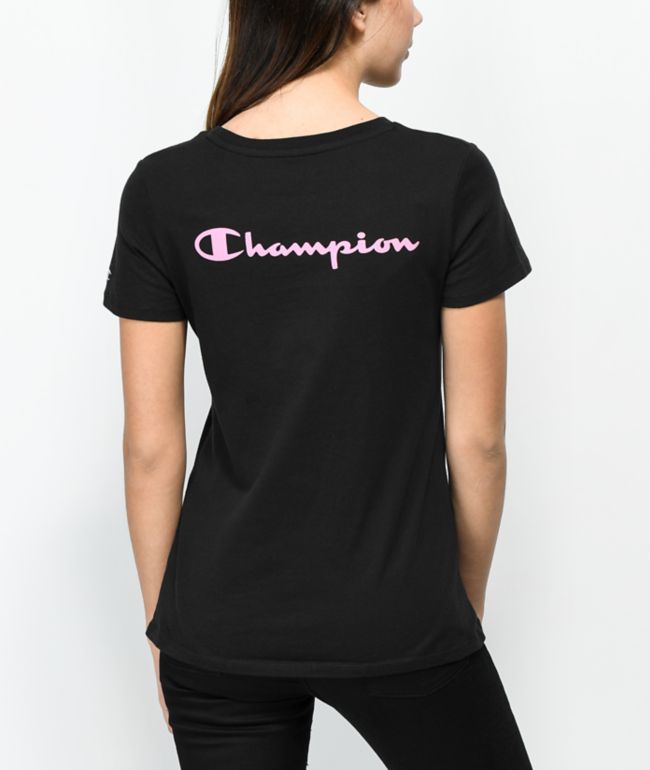 Pink and black champion shirt Outlet