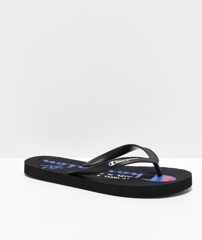 black champion flip flops