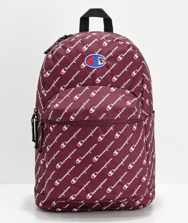 champion supercize logo script black backpack