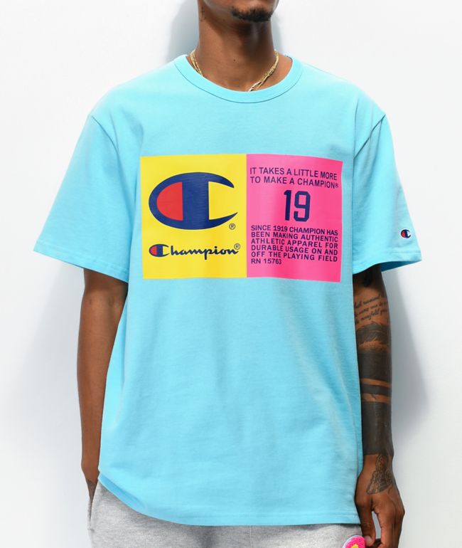 Champion Two Tone Jock Tag Blue T-Shirt