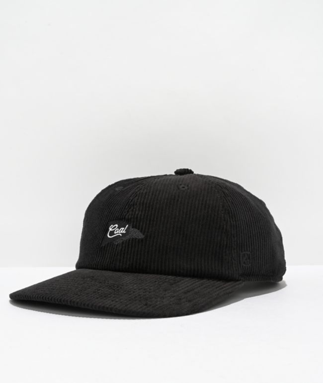 Coal Whidbey Black Corduroy Strapback Hat