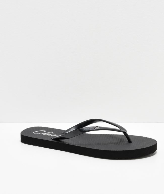 all black thong sandals