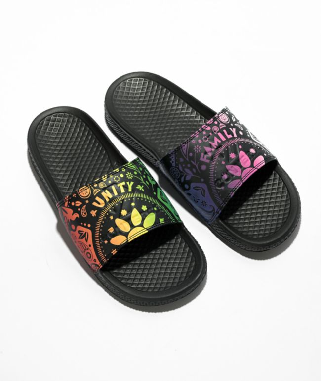 Converse All Star Pride Black & Purple Slide Sandals