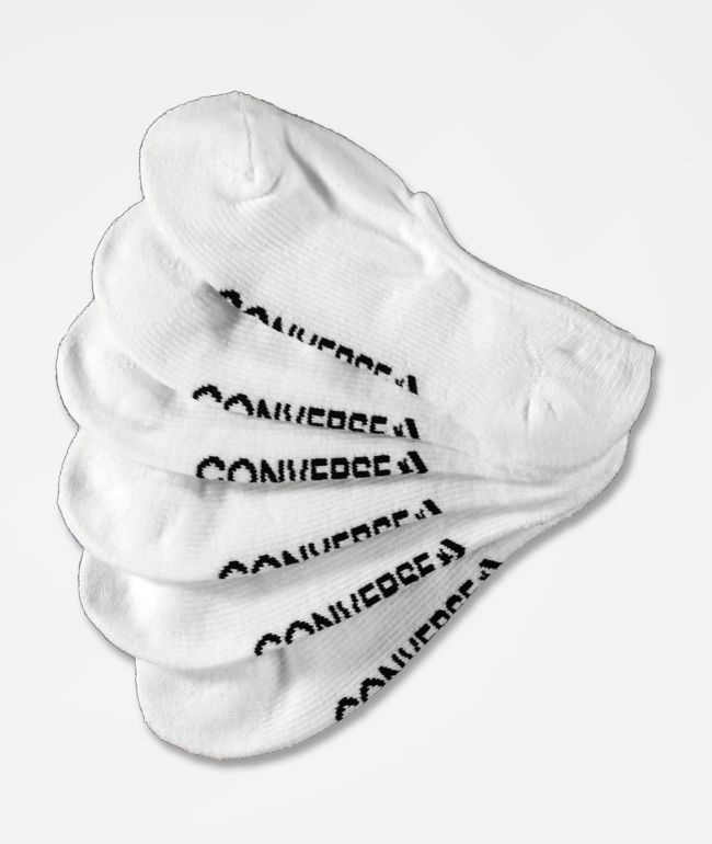 Converse Basic White 6 Pack No Show Socks