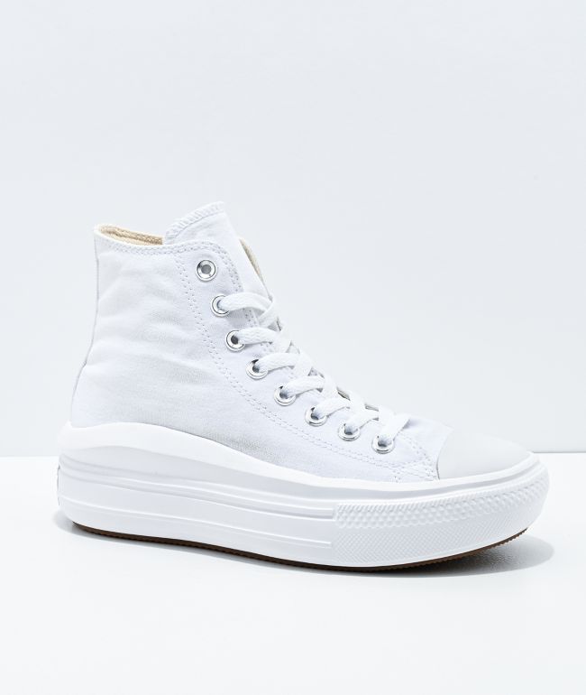 white high top converse platforms