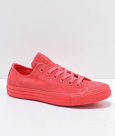 Converse CTAS Ox Mono Pink Suede Shoes | Zumiez