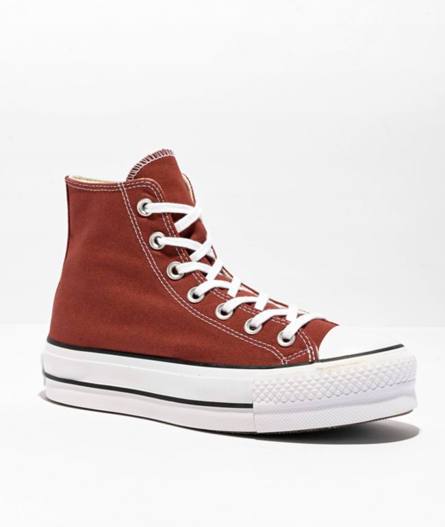 Converse Chuck Taylor All Star Lift Ritual zapatos con plataforma de caña alta rojos 
