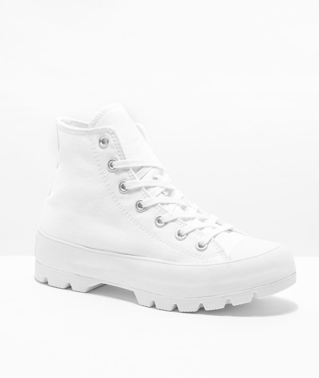 all white high tops