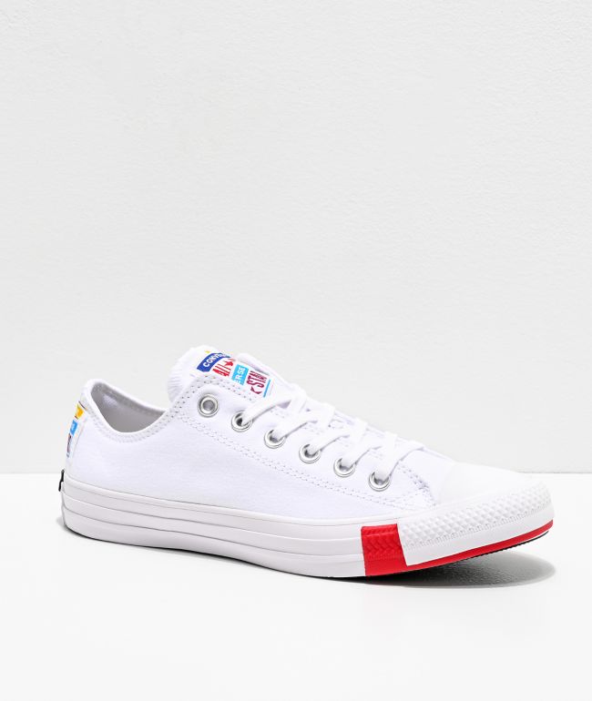 Converse Chuck Taylor All Star Ox Multi Logo White Shoes | Zumiez