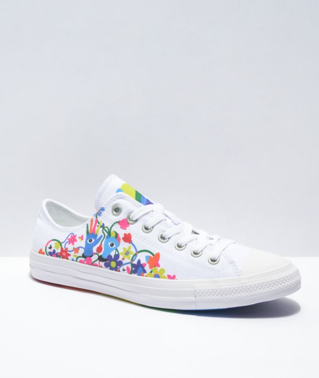 Gå op og ned Nebu Fader fage Converse Chuck Taylor All Star Pride White & Rainbow Shoes