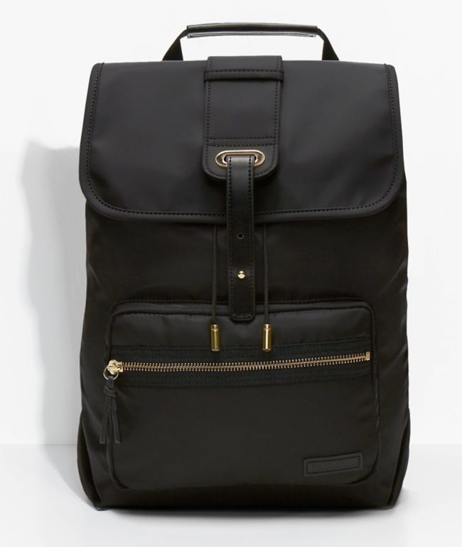 black leather converse backpack