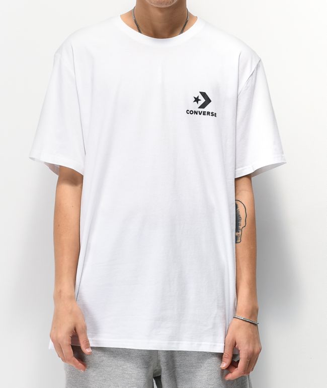 Camiseta converse blanca clearance