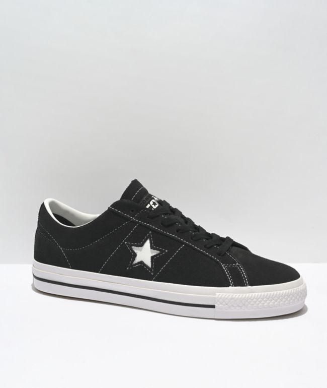Converse One Star Pro Black & White Suede Skate Shoes كوفي باستيل