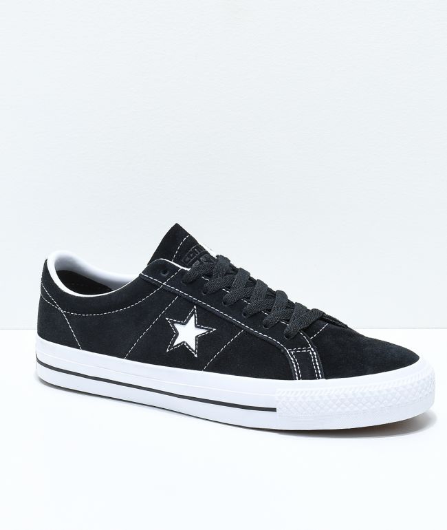 Converse One Star Pro Suede Black & White Skate Shoes