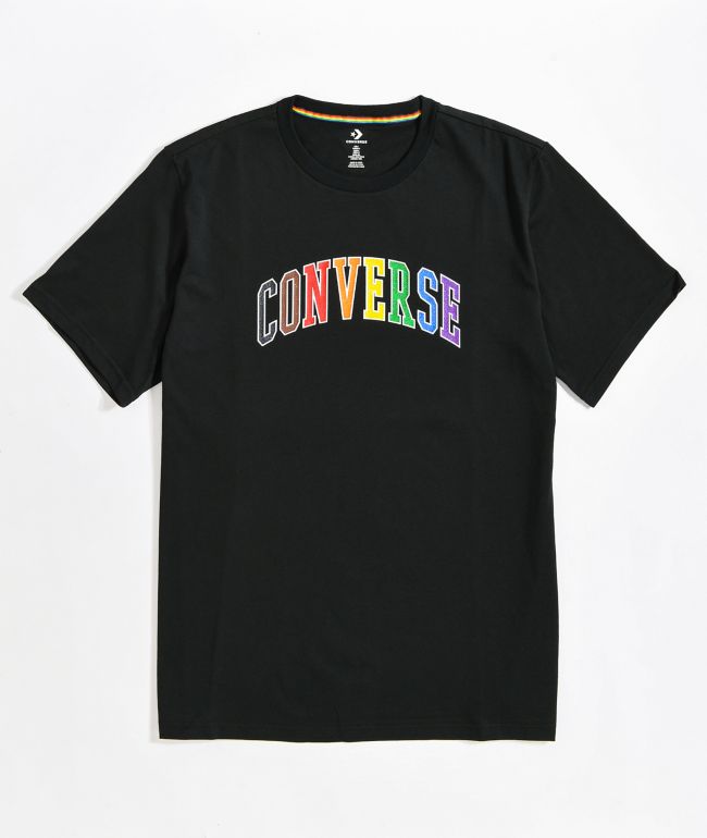 Converse Pride Black \u0026 Rainbow T-Shirt 