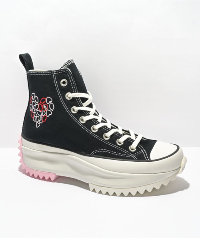 Met opzet Onnodig hoofd Converse Run Star Hike CW Love Black & Pink High Top Platform Shoes