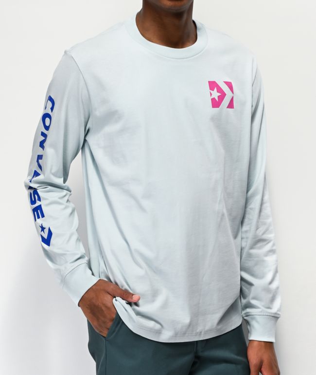 Converse Wordmark Light Blue Long Sleeve T-Shirt