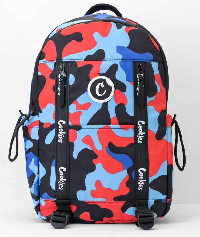 Cookies Charter Smell Proof Blue & Red Camo Backpack