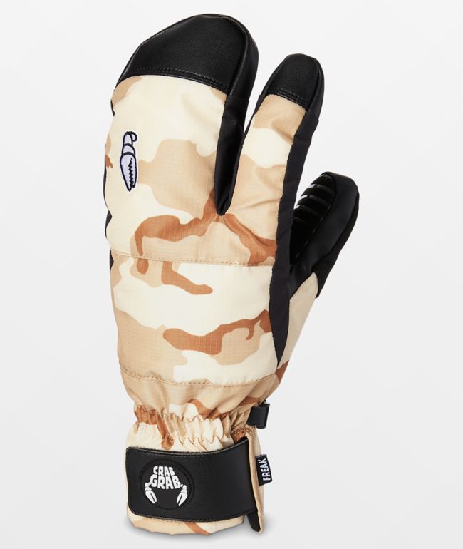 Crab Grab Freak Trigger Desert Camouflage 15K Snowboard Gloves