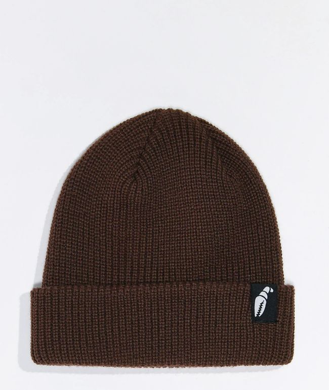 Crab Grab Label Brown Beanie