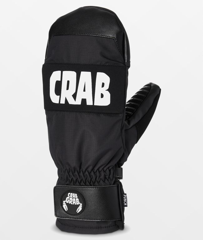 Crab Grab Punch Black 15K Snowboard Mittens