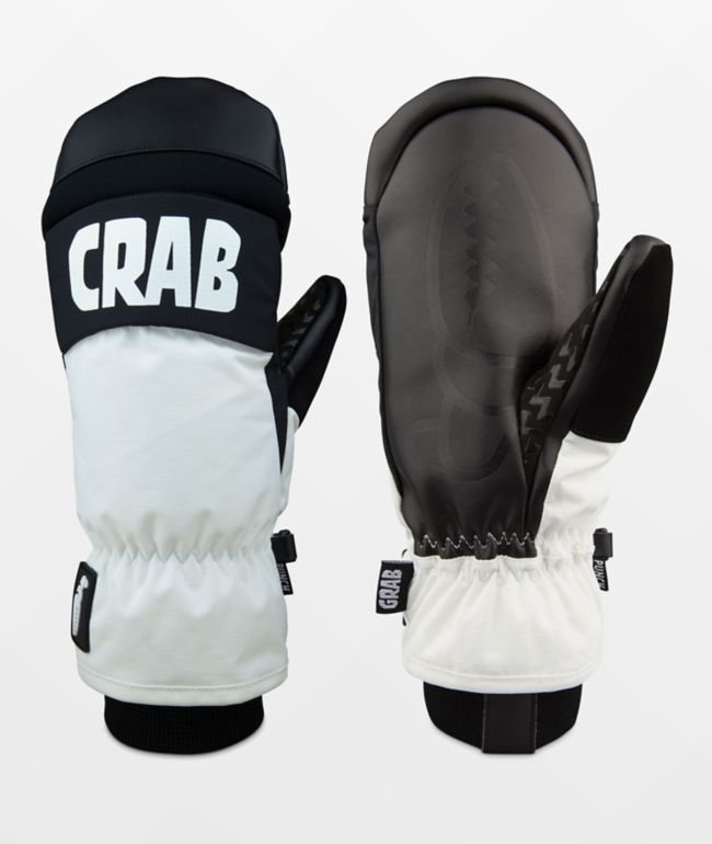 Crab Grab Punch Mitt White & Black Snowboard Mittens