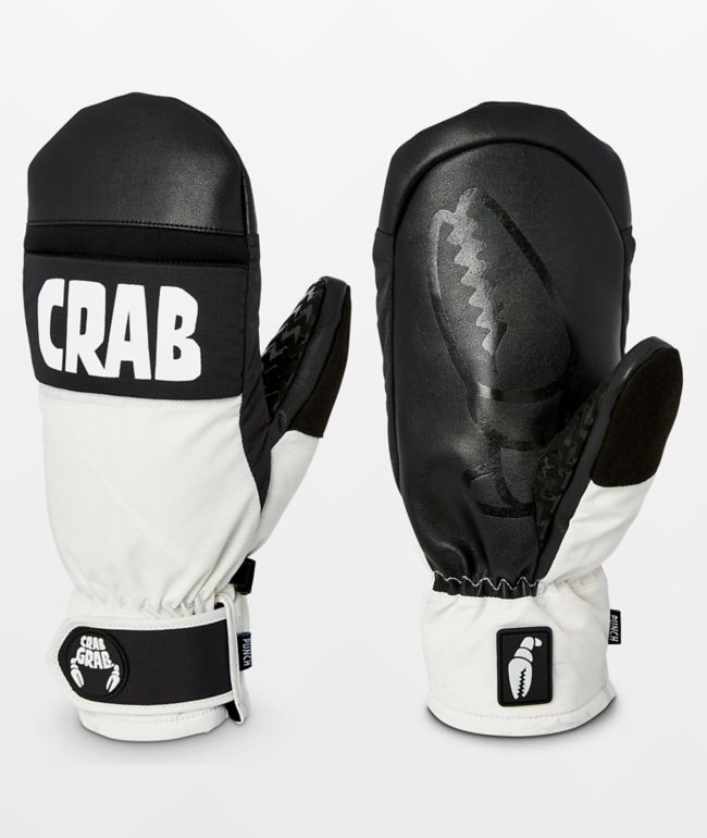 Crab Grab Punch White 15K Snowboard Mittens