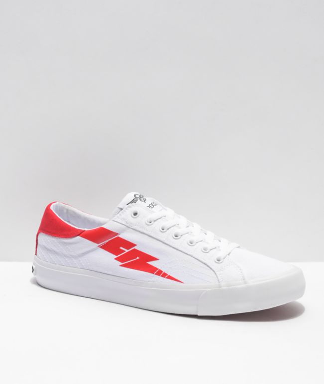 Creative Recreation Zeus Lo White & Red Canvas Shoes