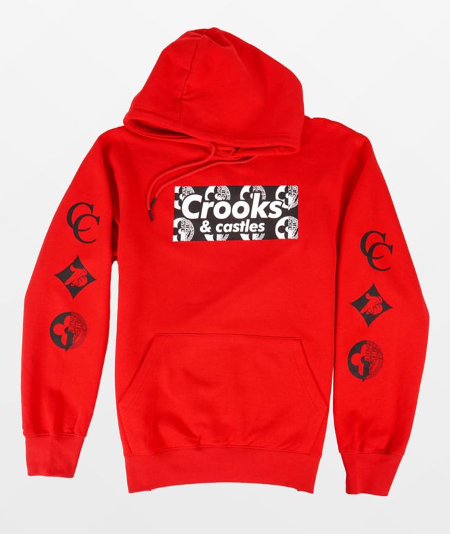 Crooks & Castles Logo BF Red Hoodie