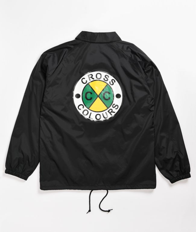 Cross Colours Circle Logo Black Coaches Jacket