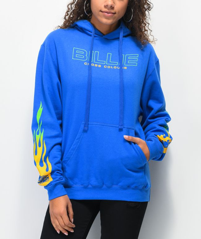 Cross Colours X Billie Eilish Flame Blue Hoodie Zumiez