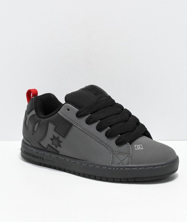 DC Court Graffik Grey & Black Skate Shoes