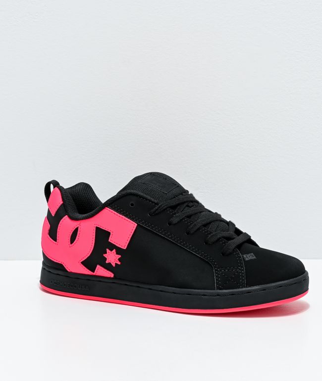 womens pink and black dc shoes