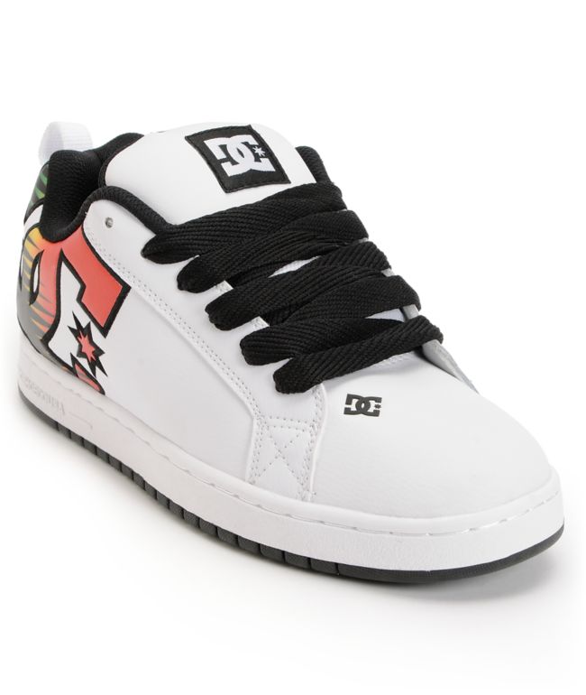 DC Court Graffik SE White & Rasta Skate Shoes Zumiez DC Court Graffik SE White & Rasta Skate Shoes Zumiez