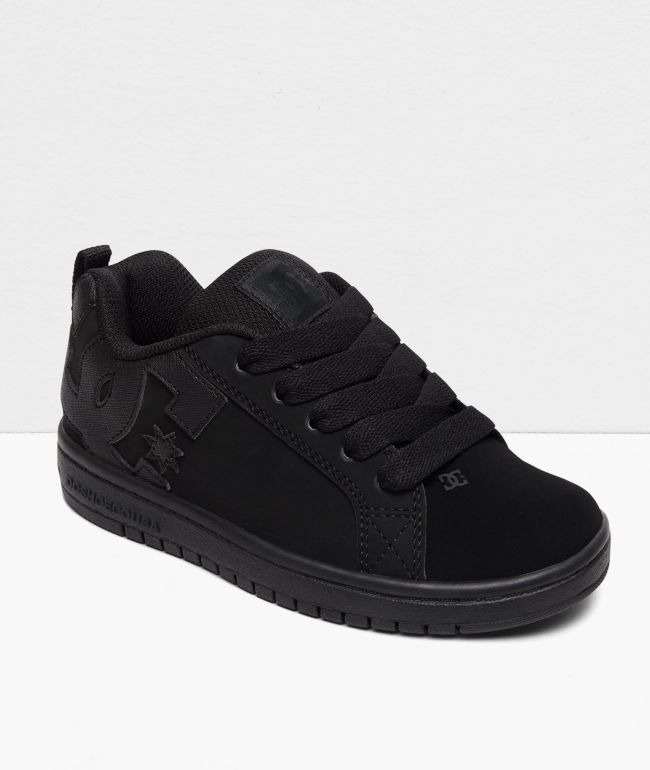 DC Kids Court Graffik Black & Black Skate Shoes 