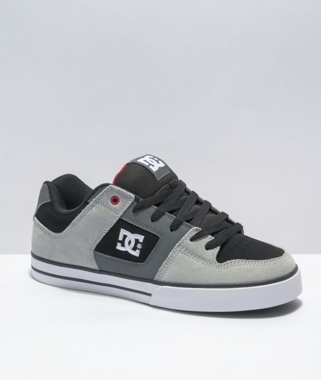 black and red dc shoes