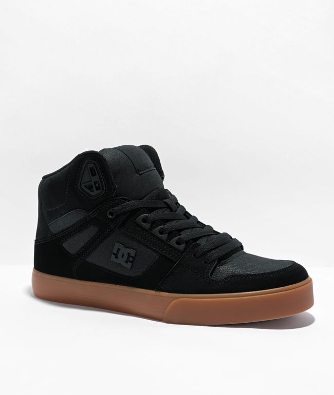 DC Pure Hightop zapatos de skate negros y