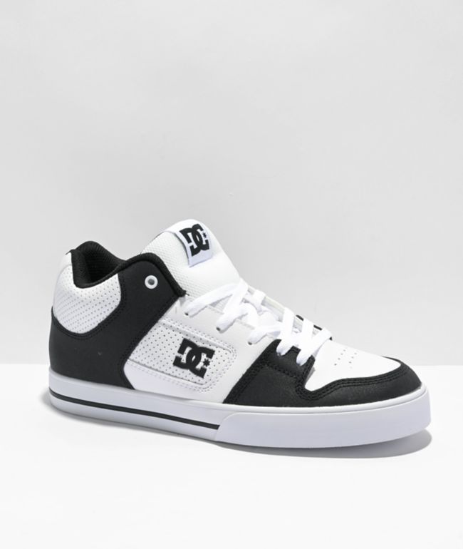 DC Pure Mid White & Black Skate Shoes