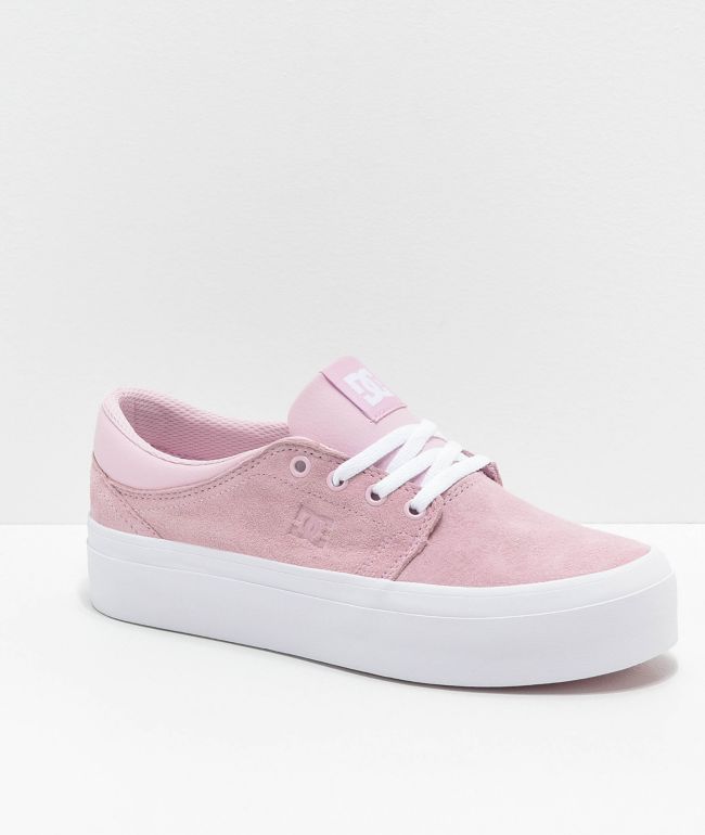 pink and white dc shoes