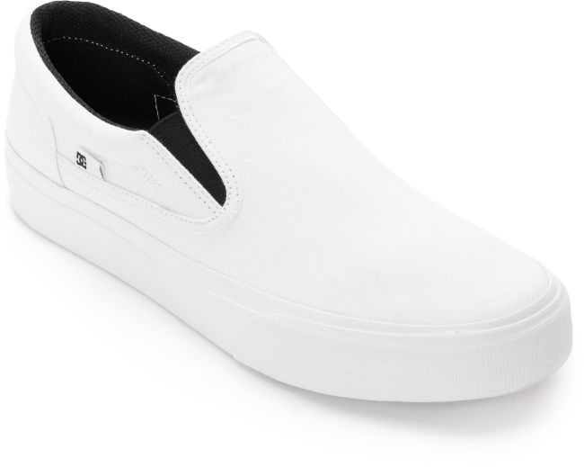all white slip on
