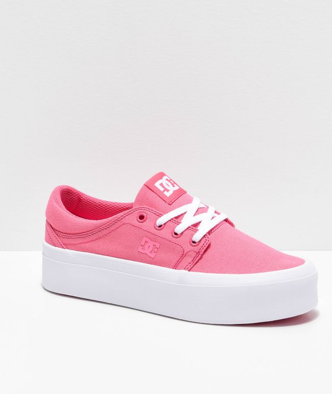 pink and white dc shoes